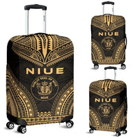 Niue Polynesian Chief Luggage Cover - Gold Version Gold - Polynesian Pride