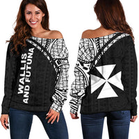 Wallis And Futuna Women's Off Shoulder Sweater - Curve Style Black - Polynesian Pride