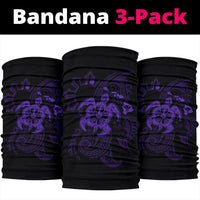 Hawaii Turtle Map Polynesian Bandana 3-Pack - Purple - Polynesian Pride