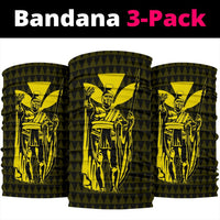 Hawaii King Kanaka Kakau Bandana 3 - Pack - Yellow - Polynesian Pride