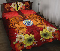 Federated States Of Micronesia Custom Personalised Quilt Bed Sets - Tribal Tuna Fish - Polynesian Pride