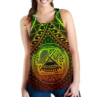 Polynesian American Samoa Women's Racerback Tank - Reggae Vintage Polynesian Patterns - Polynesian Pride