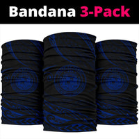 Hawaii Coat Of Arm Polynesian Bandana 3 - Pack - Blue - Polynesian Pride
