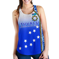 Tuvalu Women's Racerback Tank - Ocean Waves - Polynesian Pride