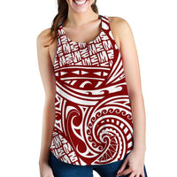 Polynesian Women Racerback Tank Top 2 White-Red - Polynesian Pride