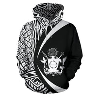 Cook Islands Polynesian Hoodie Circle Style 05 Unisex Black - Polynesian Pride