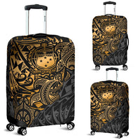 Samoa Polynesian Luggage Covers - Gold Turtle Flowing Gold - Polynesian Pride