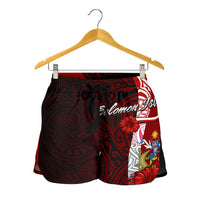 Solomon Islands Polynesian Women's Shorts - Coat Of Arm With Hibiscus - Polynesian Pride