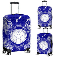Northern Mariana Islands Polynesian Luggage Covers Map Blue Blue - Polynesian Pride