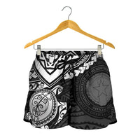 Northern Mariana Islands Polynesian Shorts (Women) - White Turtle - Polynesian Pride