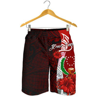 Pohnpei Micronesia Custom Personalised Men's Shorts - Coat Of Arm With Hibiscus - Polynesian Pride
