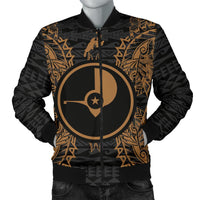 Yap Polynesian Men's Bomber Jacket Map Gold Gold - Polynesian Pride