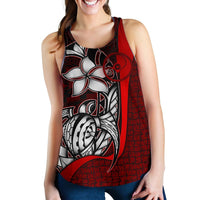 Yap Micronesia Women's Racerback Tank Red - Turtle With Hook - Polynesian Pride
