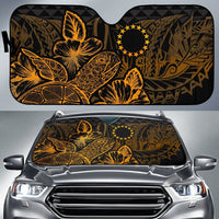 Cook Islands Auto Sun Shades Turtle Hibiscus Gold Auto Sun Shade Universal Fit Gold - Polynesian Pride