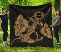 Anchor Gold Poly Tribal Premium Quilt Gold - Polynesian Pride