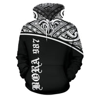 Bora 987 Fish All Over Hoodie Polynesian Black Curve Style - Polynesian Pride