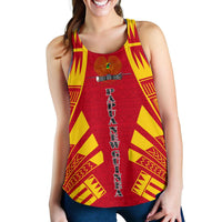 Papua New Guinea Women Racerback Tank - Polynesian Tattoo Flag White - Polynesian Pride