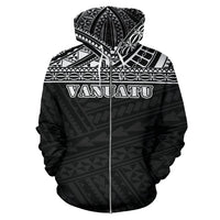 Vanuatu All Over Zip up Hoodie Polynesian Black Version - Polynesian Pride