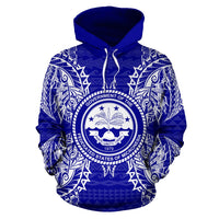 Federated States of Micronesian Polynesian ll Over Hoodie Map Blue - Polynesian Pride