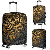 Tonga Polynesian Luggage Covers - Gold Turtle Flowing Gold - Polynesian Pride