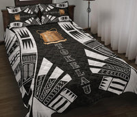 Tokelau Quilt Bed Set - Tokelau Coat Of Arms White Tattoo Style - Polynesian Pride