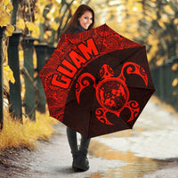 Guam Umbrella Turtle Coat of Arms Polynesian Pattern Red - Polynesian Pride