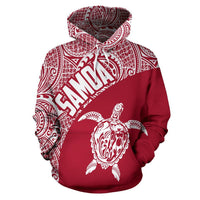 Samoa Hoodie Samoa Turtle Mermaid Polynesian Tattoo Red - Polynesian Pride
