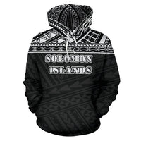 Solomon Islands All Over Hoodie Polynesian Back Version - Polynesian Pride