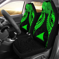 Tokelau Polynesian Car Seat Covers Pride Seal And Hibiscus Green Universal Fit Green - Polynesian Pride