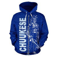 Chuuk Zip up Hoodie Micronesia Chuukese Warrior Flag Color - Polynesian Pride