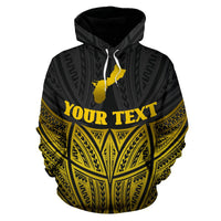 Guam Polynesian Custom Hoodie Gold Pride Map nd Seal - Polynesian Pride