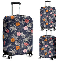 Tropical Grey Luggage Cover White - Polynesian Pride