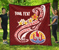Tahiti Personalised Premium Quilt - Tahiti Seal Polynesian Patterns Plumeria - Polynesian Pride