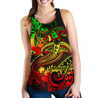 Pohnpei Women's Racerback Tank - Reggae Shark Polynesian Tattoo - Polynesian Pride