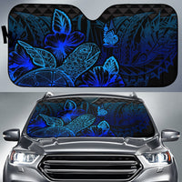 New Caledonia Auto Sun Shades Turtle Hibiscus Blue Auto Sun Shade Universal Fit Blue - Polynesian Pride