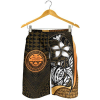 Federated States of Micronesia Men's Shorts Gold - Turtle With Hook - Polynesian Pride