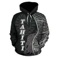 Tahiti Polynesian Hoodie Coconut Tree Black - Polynesian Pride