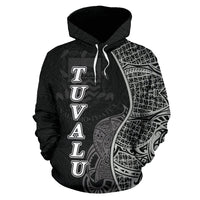 Tuvalu Polynesian Hoodie Coconut Tree Black - Polynesian Pride