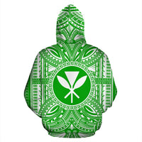 Kanaka Maoli ll Over Hoodie Kanaka Maoli Coat of rms Polynesian Flag Color - Polynesian Pride
