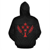 Kosrae Zip up Hoodie Micronesia Kosraean Warrior Red - Polynesian Pride