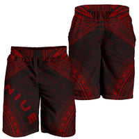 Niue Men's Shorts - Polynesian Chief Red Version - Polynesian Pride