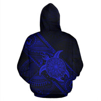 American Samoa Hoodie Turtle Polynesia Diagonal Line Style - Polynesian Pride