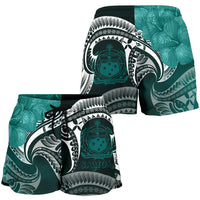 Samoa Women's Shorts - Samoa Seal Wave Style (Green) - Polynesian Pride