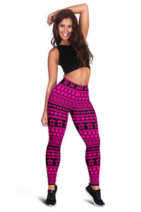 Polynesian Tattoo Tribal Pink Hawaii Women's Leggings AH - Polynesian Pride