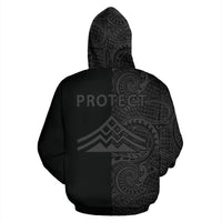 Hawaii Mauna Kea Polynesian Zip up Hoodie The Half Grey - Polynesian Pride