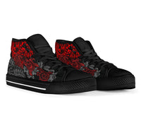 Tonga Polynesian High Top Shoes - Red Turtle Flowing - Polynesian Pride