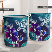 hawaiiLaundry Basket - Hawaii Turtle Flowers And Palms Retro - Polynesian Pride
