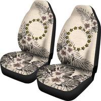 Cook Islands Car Seat Covers - The Beige Hibiscus (Set Of Two) - Polynesian Pride