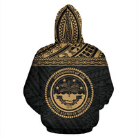 Federated States of Micronesia All Over Zip up Hoodie Gold Style - Polynesian Pride