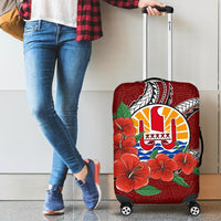 Tahiti Polynesian Luggage Covers - Hibiscus Coat of Arm Red - Polynesian Pride